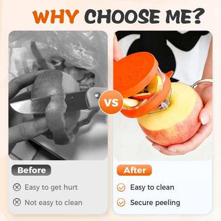 2026 New Kitchen Special Fruit Peeler with Box Storage, Upgrade Vegetable Peeler with Catcher Peeler with Storage Bucket, Double-Sided Stainless Steel Multi-Function Peelers (Orange+Blue).