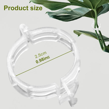 Secured Plastic Plant Clip - 100 Pcs, Garden Support Clips for Climbing Vines - Reusable, White.