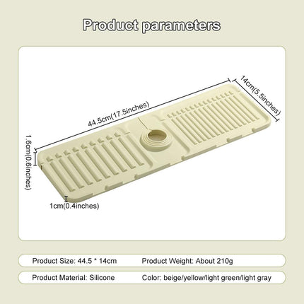 Faucet Mat for Kitchen Sink, 2024 Upgrade Faucet Guard Draining Mat Silicone Faucet Handle Drip Catcher, New Fast Drying Stone Sink Tray Sink Protectors for Kitchen Bathroom Sink (Grey, One Size).
