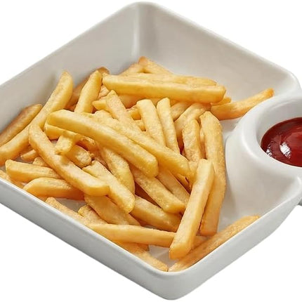 Sauce Separated Plate, 2026 New Plastic Dumpling Plates with Sauce Compartment, Upgrade Dumpling Plate with Dipping Saucer Chip and Dip Serving Dish Small Dip Tray for Appetizer (White).