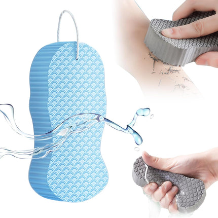 2026 New Magic Exfoliating Bath Sponge, Upgrade 3D Super Soft Exfoliating Bath Sponge Skin Friendly Reusable, Super Soft Exfoliating Bath Sponges (Blue).