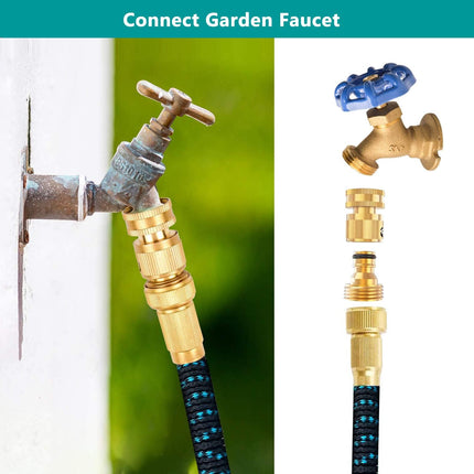Garden Hose Quick Connector, Solid Brass 3/4 Inch Thread Fitting No-Leak Water Hose Female and Male Easy Connect (6 Sets).
