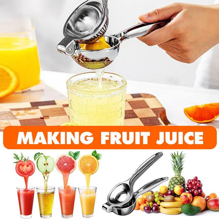 Handheld Lemon Squeezer, 2025 New Stainless Steel Lemon Lime Squeezer Citrus Juicer, Upgrade Heavy Duty Solid Metal Squeezer Bowl Solid Metal Hand Juicer (1, Sliver).