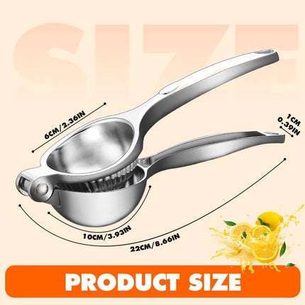 Handheld Lemon Squeezer, 2025 New Stainless Steel Lemon Lime Squeezer Citrus Juicer, Upgrade Heavy Duty Solid Metal Squeezer Bowl Solid Metal Hand Juicer (1, Sliver).