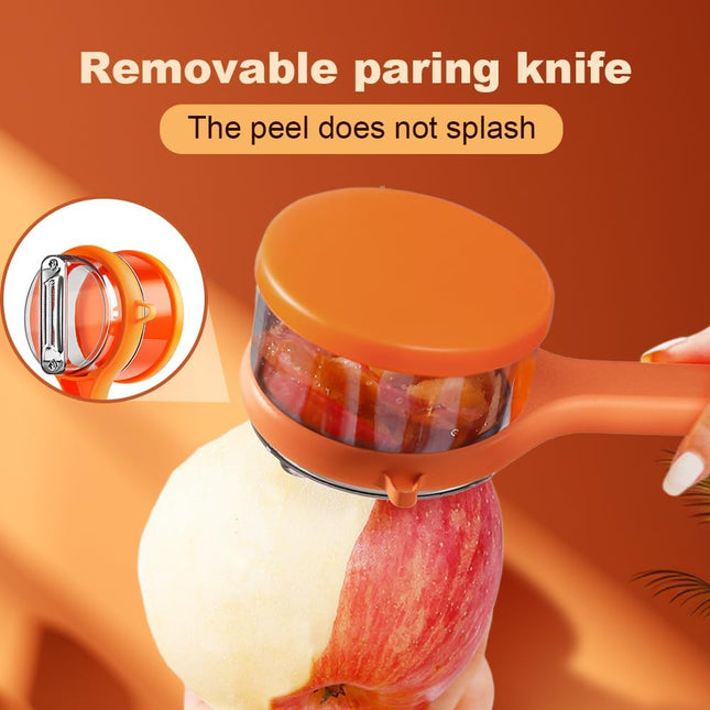 Kitchen Special Fruit Peeler with Box Storage, Upgrade Vegetable Peeler with Catcher Peeler with Storage Bucket, 2026 New Double-Sided Stainless Steel Multi-Function Peelers (Green+Orange).