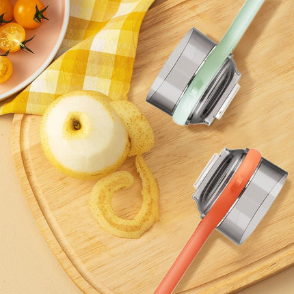 Kitchen Special Fruit Peeler with Box Storage, Upgrade Vegetable Peeler with Catcher Peeler with Storage Bucket, 2026 New Double-Sided Stainless Steel Multi-Function Peelers (Green+Orange).