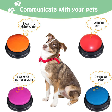 Voice Recording Button for Communication Pet Training Buzzer,30 Second Record&Playback Dog Toy,Voice Recording Clicker for Cat,Puppy,Pet Trainin,Funny Gift for Study Office Home 8Pcs.