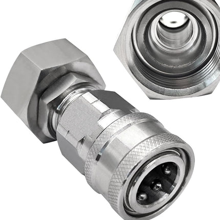 Stainless Steel 3/4 Garden Hose Female Threaded to 3/8 Pressure Washer Adapter Convert Hose to Power Washer Quick Connector Socket Coupler(3/8 QC).