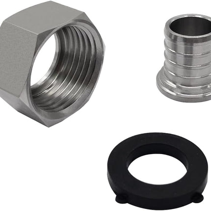 304 Stainless Steel PEX Garden Hose Adapter Fitting 3/4" PEX Barb to 3/4" GHT Female Connector for Irrigation Watering Outdoor Garden Water.
