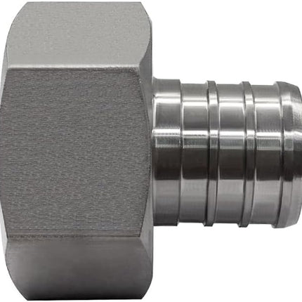 304 Stainless Steel PEX Garden Hose Adapter Fitting 3/4" PEX Barb to 3/4" GHT Female Connector for Irrigation Watering Outdoor Garden Water.