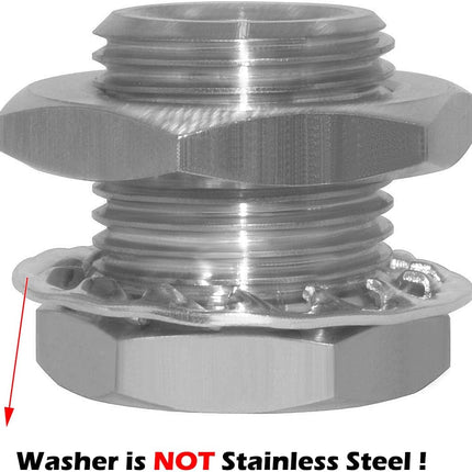 1/4" NPT Stainless Steel Female Bulkhead Coupler Thru-bulk Full Female Thread Pipe Fitting (Pack of 2).
