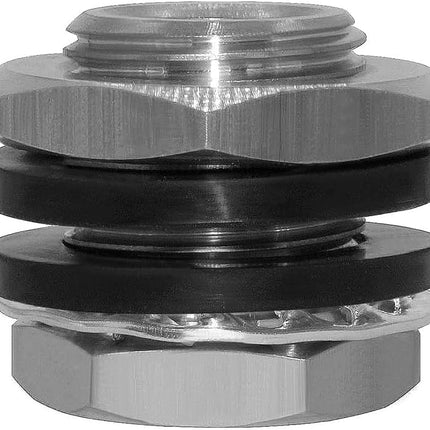 Stainless 3/8" NPT Female Bulkhead Coupler Thru-bulk Pipe Fitting (Full Female Thread).