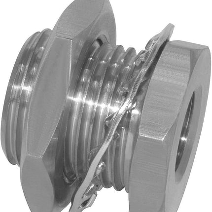 1/4" NPT Stainless Steel Female Bulkhead Coupler Thru-bulk Pipe Fitting (Full Female Thread, Pack of 2).
