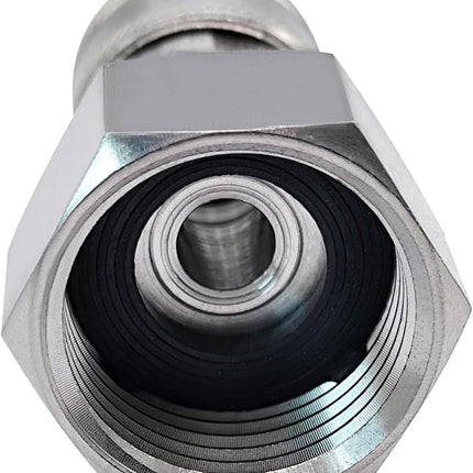 Stainless Steel 3/4 Garden Hose Female Threaded to 1/4 Pressure Washer Adapter Convert Hose to Power Washer Quick Connector Socket Coupler(1/4 QC).