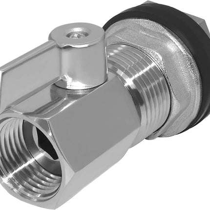 Spigot Rain Barrel Faucet Kit Stainless Steel 3/4" GHT Rain Barrel Valve with 3/4" Female Bulkhead Fitting Adapter Water Tanks, Aquariums, Tubs, Pools.