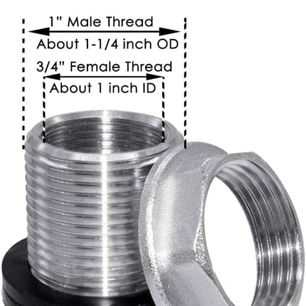Spigot Rain Barrel Faucet Kit Stainless Steel 3/4" GHT Rain Barrel Valve with 3/4" Female Bulkhead Fitting Adapter Water Tanks, Aquariums, Tubs, Pools.