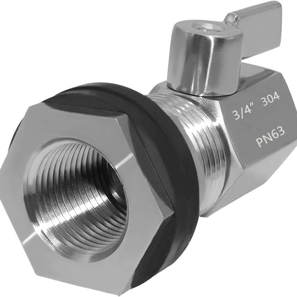 Spigot Rain Barrel Faucet Kit Stainless Steel 3/4" GHT Rain Barrel Valve with 3/4" Female Bulkhead Fitting Adapter Water Tanks, Aquariums, Tubs, Pools.