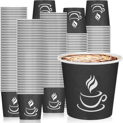 4 oz Paper Coffee Cups - 500 Pack Paper Espresso Cups, Disposable Coffee Cup, Small Paper Cup for Hot or Cold Beverage, Espresso, Capucino for Party, Picnic, Home, Office and Business (Black).