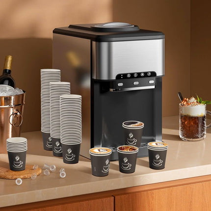 4 oz Paper Coffee Cups - 500 Pack Paper Espresso Cups, Disposable Coffee Cup, Small Paper Cup for Hot or Cold Beverage, Espresso, Capucino for Party, Picnic, Home, Office and Business (Black).