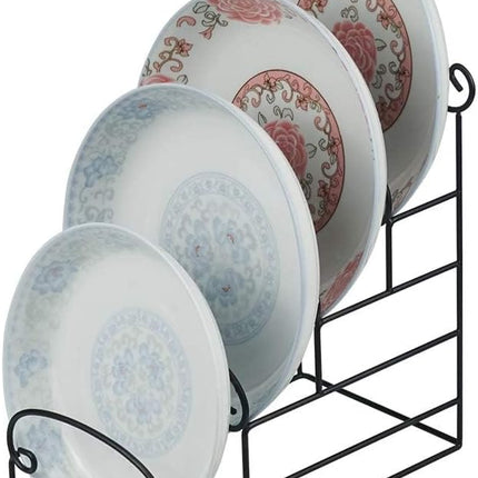 4-Tier Metal Scrollwork Dish Rack Plate Rack Display Stand Holder Cabinet Organizer Set of 2.