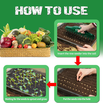The Row Seeder by  – Handheld Garden Tool for Precise Seed & Seedling Spacing in Rows & Seed Trays – for Vegetables, Flowers & Herbs. Durable & Ergonomic.
