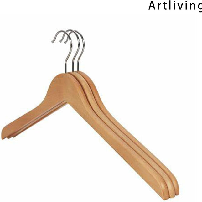 Wooden Coat Hangers, Set of 3.