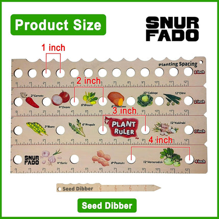 Plant Ruler by  – Wooden Seed Spacing Tool for Vegetable Gardens – Garden Planting Guide for Precise Row Planting in Raised Beds & In-Ground Soil.