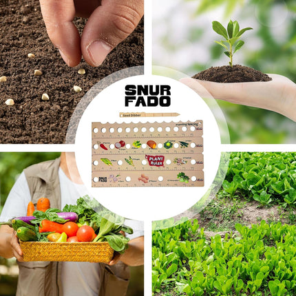 Plant Ruler by  – Wooden Seed Spacing Tool for Vegetable Gardens – Garden Planting Guide for Precise Row Planting in Raised Beds & In-Ground Soil.