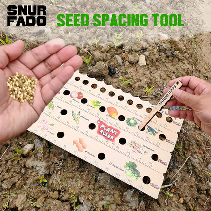 Plant Ruler by  – Wooden Seed Spacing Tool for Vegetable Gardens – Garden Planting Guide for Precise Row Planting in Raised Beds & In-Ground Soil.