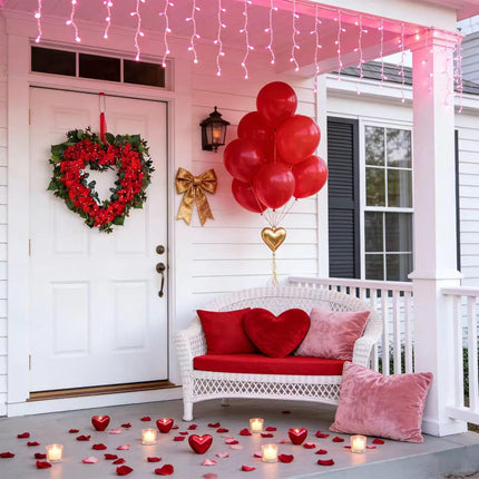 18 Inch Valentine’s Day Heart Wreath for Front Door with Red Hydrangea Flowers, Red Valentines Flower Wreath for Indoor Outdoor, Heart Shaped Wreath for Doors Windows Walls.