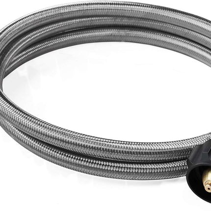 6 Feet Stainless Braided Hose Adapter With Tank Gauge, 1 lb to 20 lb Propane Converter for Stove, Tabletop Grill and More 1lb Portable Appliance.