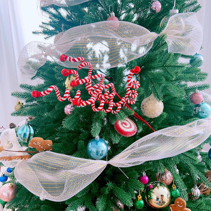 6 PCS Christmas Candy Cane Picks for Christmas Tree Topper, Red White Picks Sprays for Xmas Wreath DIY Vase Centerpieces, Candy Cane Ornaments Decorations.