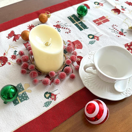 2 PCS 9 Inch Christmas Iced Red Berries Mini Wreath for Candle Ring and Centerpieces Decoration, Christmas Kitchen Cabinet Decorative Small Wreaths.