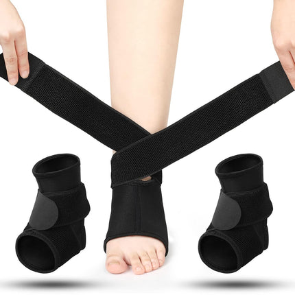 2 Pcs Ankle Brace Kids Ankle Support for Sport Sprained Neoprene Breathable Compression Sleeve with Adjustable Wrap for Youth Child Boy Girl Plantar Fasciitis Achilles Tendonitis(Black,S).