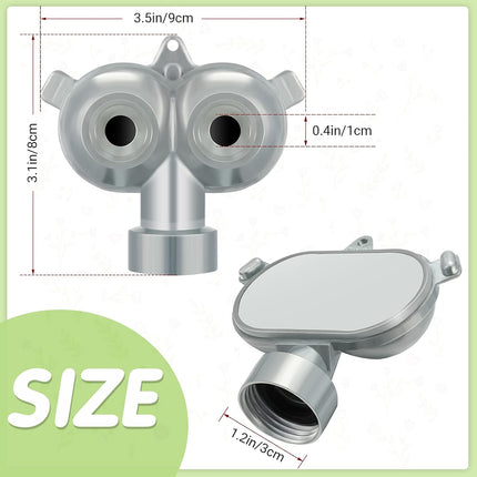 2 Pcs Circle Pattern Twin Spot Sprinkler Metal Lawn Garden Rotating Water Spray Sprinkler 360 Degree for Lawn Yard, Silver.