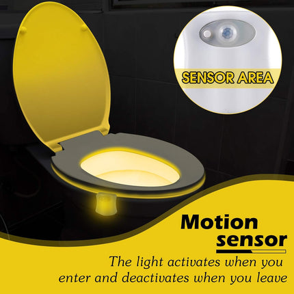 6 Pieces Toilet Night Light Motion Activated Sensor Lamp 16 Colors Changing LED Inside Toilet Bowl, LED Light for Washroom Bathroom, Battery Not Included.