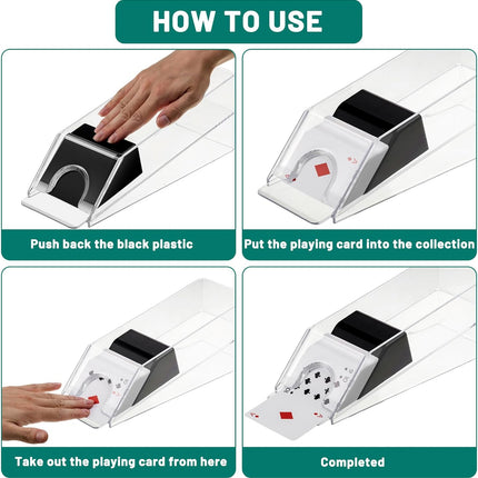 Blackjack Shoe and Discard Tray Clear Acrylic Blackjack Dealing Shoe Card Dispenser for Playing Cards Discard Holder Trays for Game Poker Accessories(6 Deck).