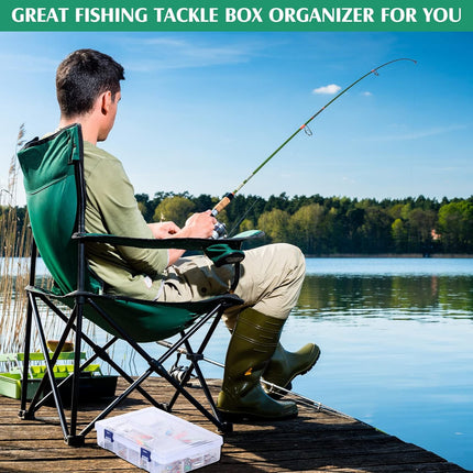 6 Pack Fishing Tackle Box Organizer Storage Clear Fishing Box with Movable Tray Plastic Waterproof Compartment Organizer for Lure Container Craft Beads Jewelry.