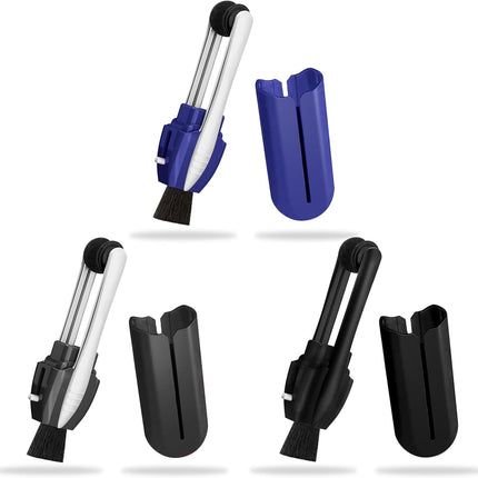 Portable Microfiber Eyeglass Cleaner (3 Count), Efficient and Durable Carbon Microfiber Technology, Lens Cleaner with Carbon Microfiber Tech and Mini Sunglasses Brush Cleaning Tool.