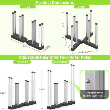 Retractable Bottle Drying Rack, Foldable Baby Bottle Drying Rack, Collapsible Draining Rack for Reusable Bag, Cutting Board, Mason Jars, Mugs, Glass, Cup, and Sports Bottle.