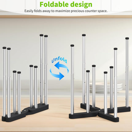 Retractable Bottle Drying Rack, Foldable Baby Bottle Drying Rack, Collapsible Draining Rack for Reusable Bag, Cutting Board, Mason Jars, Mugs, Glass, Cup, and Sports Bottle.
