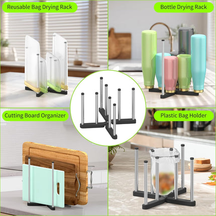Retractable Bottle Drying Rack, Foldable Baby Bottle Drying Rack, Collapsible Draining Rack for Reusable Bag, Cutting Board, Mason Jars, Mugs, Glass, Cup, and Sports Bottle.