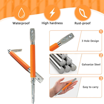 3 Hole Wire Twister Multi-Functional Bender High-tensile Wire Tool Twisting Tool Fencing Tool for Fixing Fence Wire and Wire Clip(Orange).