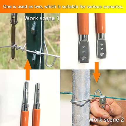 3 Hole Wire Twister Multi-Functional Bender High-tensile Wire Tool Twisting Tool Fencing Tool for Fixing Fence Wire and Wire Clip(Orange).