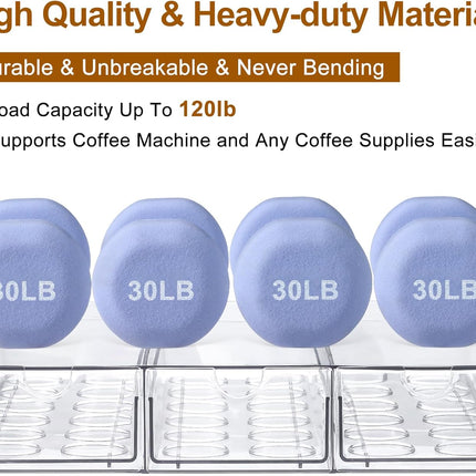 Clear Acrylic Coffee Pod Holder Organizer for K CUP, 36 Pods Storage for Kpods on Counter, Under Coffee Maker Countertop Drawer Organizer for KCUP, for Keurig Pod - Sturdy & Food Grade.