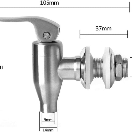 Beverage Dispenser Push Style Spigot,Stainless Steel Polished Finished, Water Dispenser Replacement Faucet, fits Berkey and Gravity Filter systems.