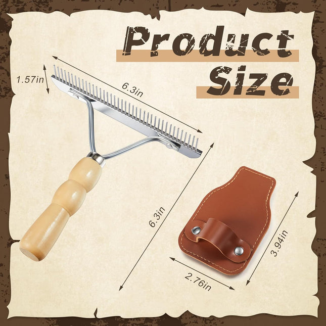 1 Set Cattle Show Comb Brush Holder Livestock Supplies for Cattle Horse Grooming Brush Show Comb with Wood Handle for Cow Livestock Brushes Pet Dog Cattlel Cows Goat Sheep.