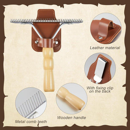 1 Set Cattle Show Comb Brush Holder Livestock Supplies for Cattle Horse Grooming Brush Show Comb with Wood Handle for Cow Livestock Brushes Pet Dog Cattlel Cows Goat Sheep.