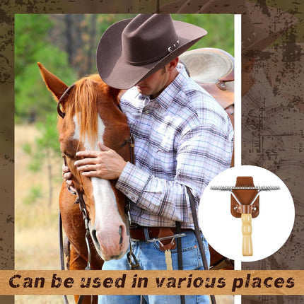 1 Set Cattle Show Comb Brush Holder Livestock Supplies for Cattle Horse Grooming Brush Show Comb with Wood Handle for Cow Livestock Brushes Pet Dog Cattlel Cows Goat Sheep.