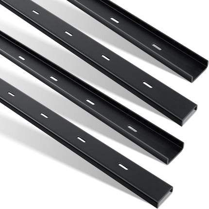 4 Pcs 36" L X 2" W C Channel Steel Support Metal Support Bracing Hidden C Bracket for Table Top Live Edge Slab Woodworking, Black Coat Finish.